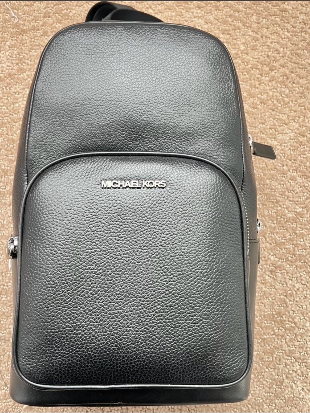 Michael Kors Black Pebbled Leather Sling Bag